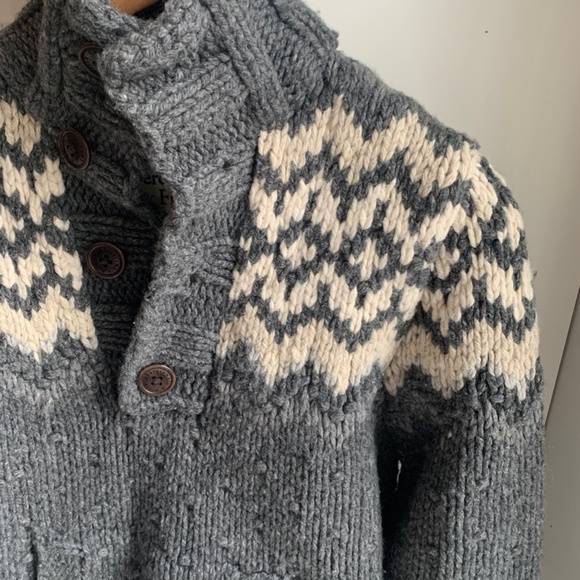 Abercrombie & Fitch Sweater Fair Isle Wool Blend men NEW large - Picture 8 of 13
